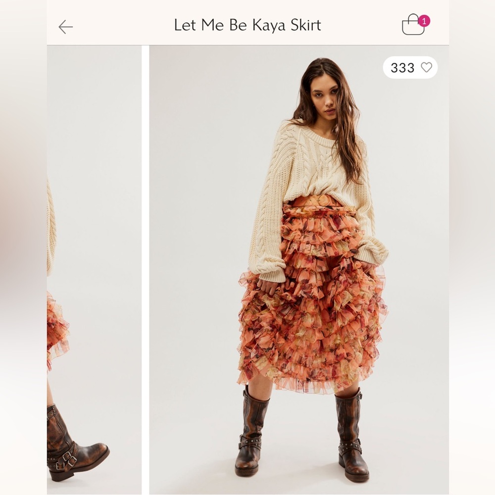Free People NWT - let me be Kaya skirt. Never worn. Size large.